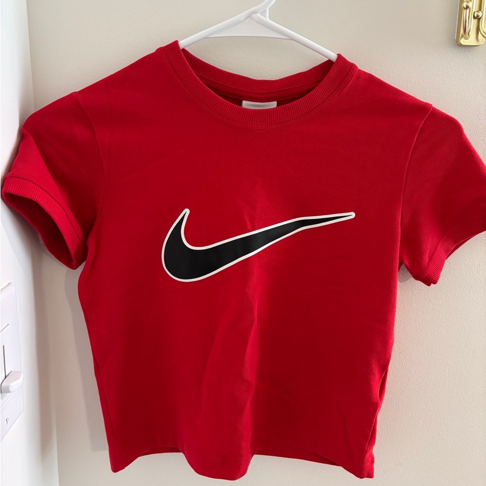 Nike Kids Red Tee with Black Swoosh